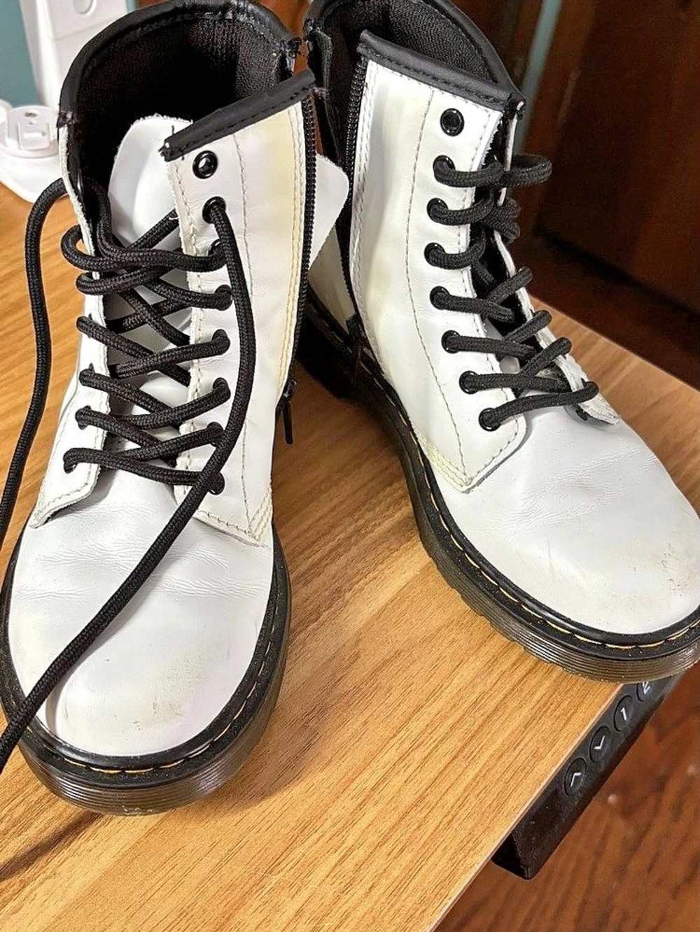 Dr. Martens White Platform Combat Boots US 2